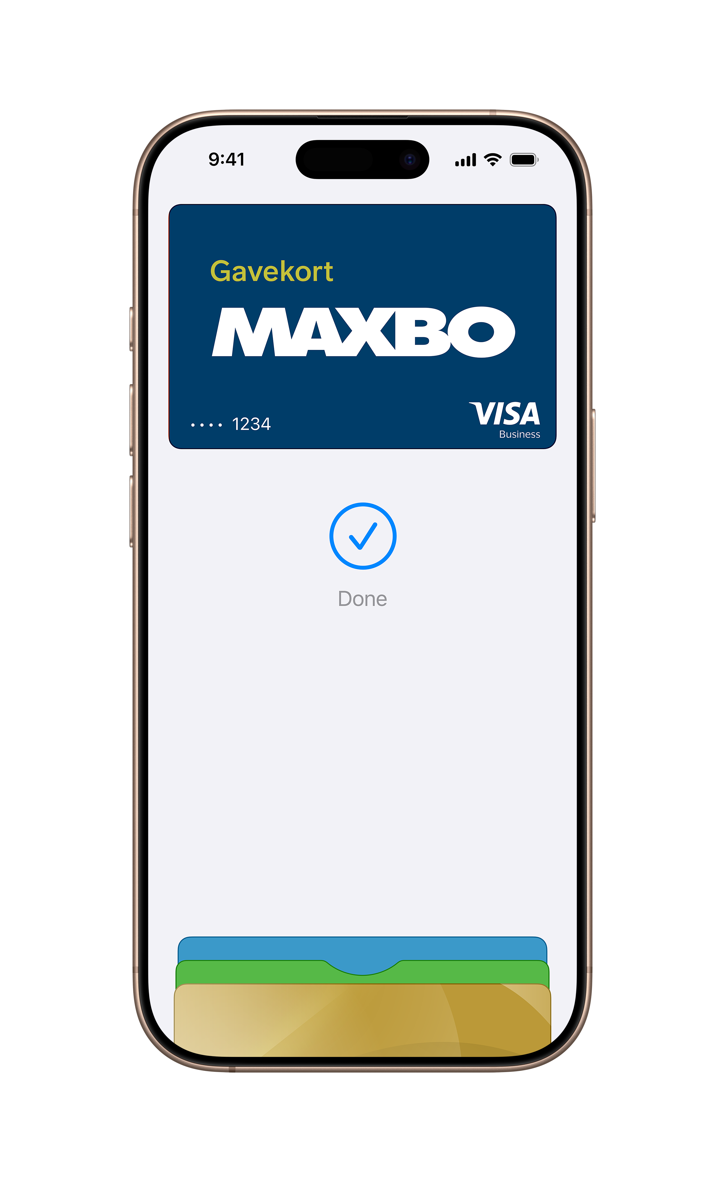 Maxbo Apple Pay gavekort i Apple Wallet
